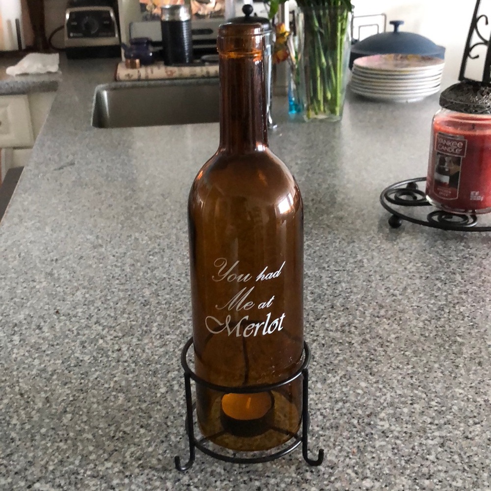 💛Wine Bottle Candle Holder💛